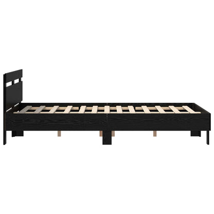 vidaXL Bettrahmen Schwarz Eichen-Optik 120 x 200 cm Holzwerkstoff