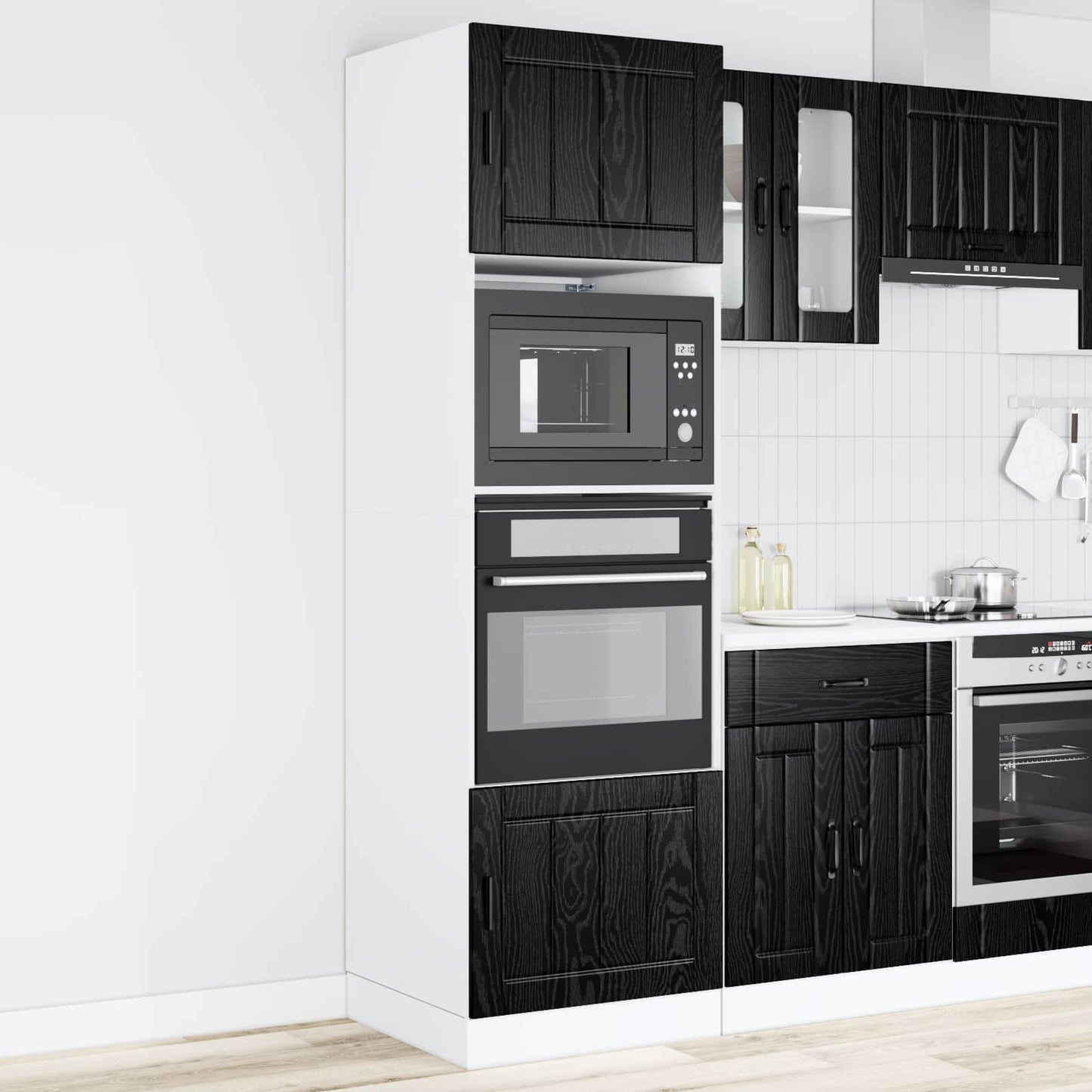 vidaXL Küchenschrank Schwarz Eichen-Optik 60 x 57 x 207 cm