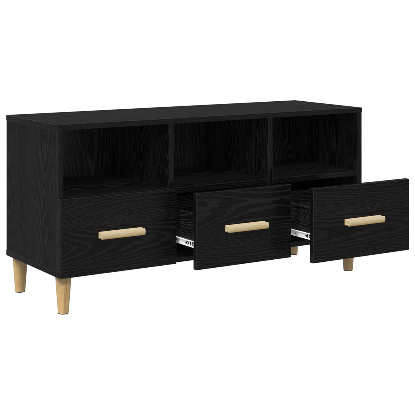 vidaXL TV-Schränk Schwarz Eichen-Optik 102 x 36 x 50 cm Holzwerkstoff