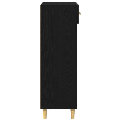 Schuhschrank mit Regal Schwarz Eichen-Optik 60 x 35 x 105 cm