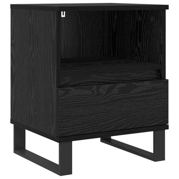vidaXL Bettschrank Schwarz Eichen-Optik 40 x 35 x 50 cm Holzwerkstoff