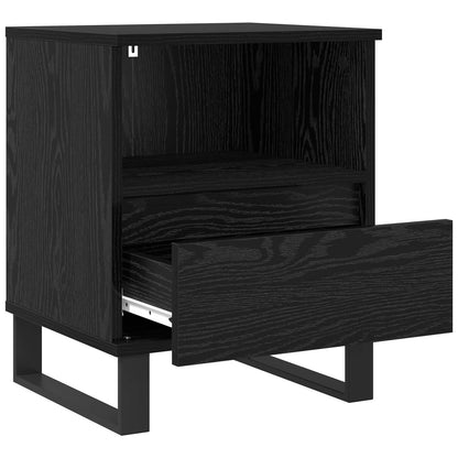 vidaXL Bettschrank Schwarz Eichen-Optik 40 x 35 x 50 cm Holzwerkstoff