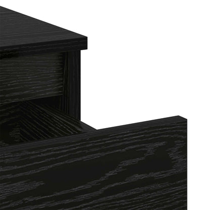 vidaXL Bettschrank Schwarz Eichen-Optik 40 x 35 x 50 cm Holzwerkstoff