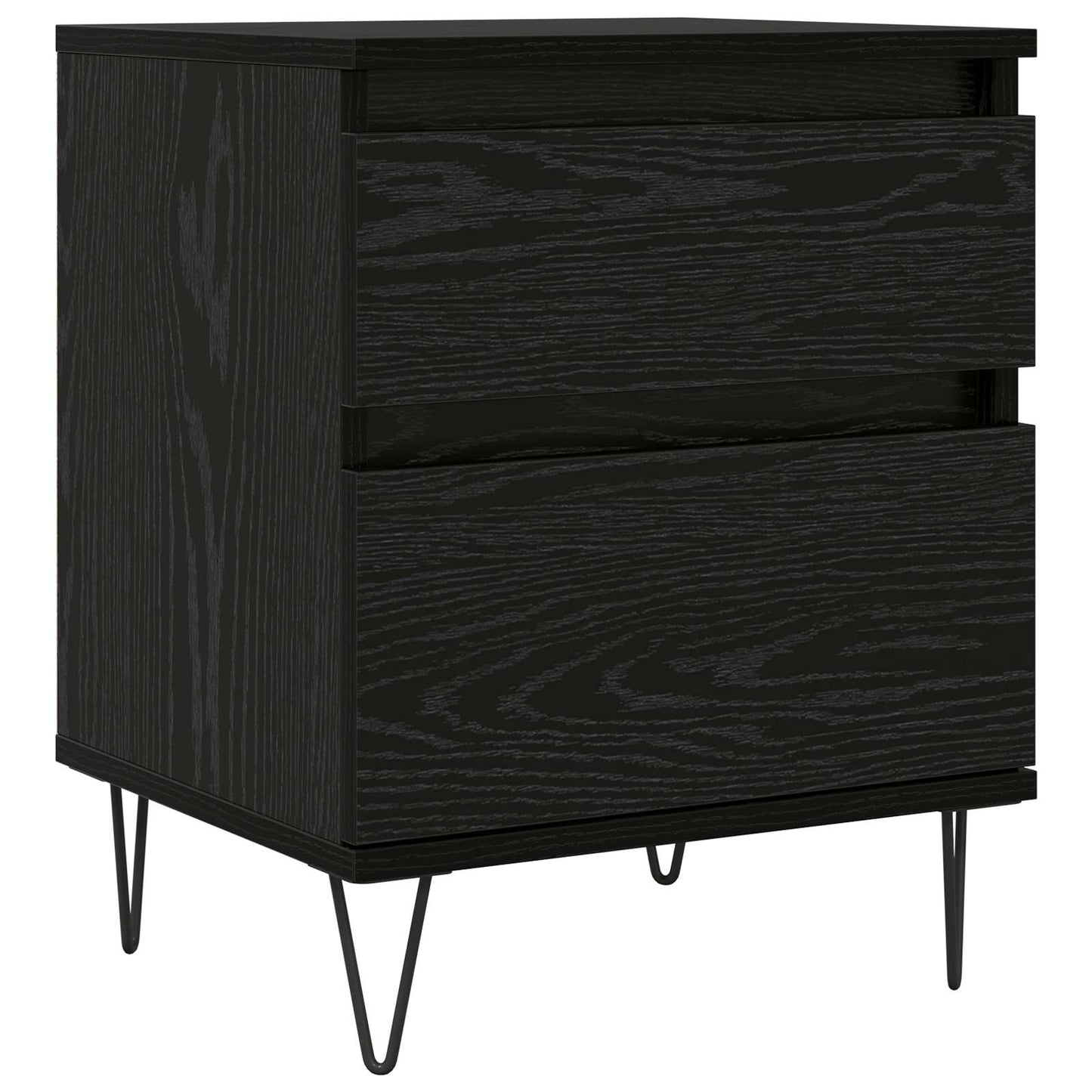 vidaXL Bettschrank Schwarz Eichen-Optik 40 x 35 x 50 cm Holzwerkstoff