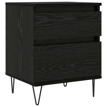 vidaXL Bettschrank Schwarz Eichen-Optik 40 x 35 x 50 cm Holzwerkstoff