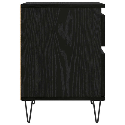vidaXL Bettschrank Schwarz Eichen-Optik 40 x 35 x 50 cm Holzwerkstoff