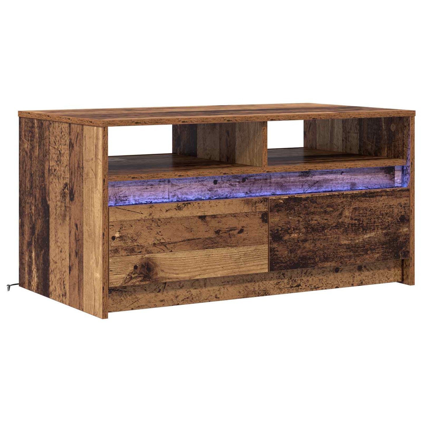 Couchtisch mit Schubladen Altholz 90 x 50 x 45 cm Holzwerkstoff