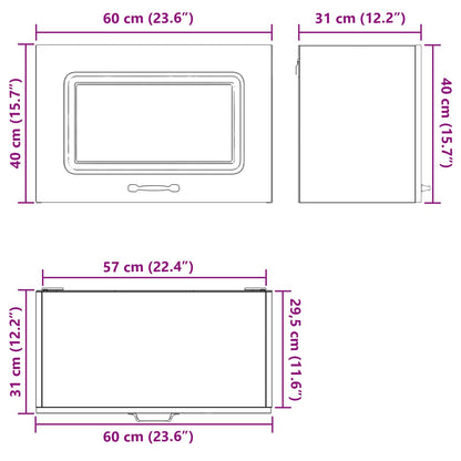 Küchenschrank Kalmar Schwarz Eichen-Optik 60 x 31 x 40 cm