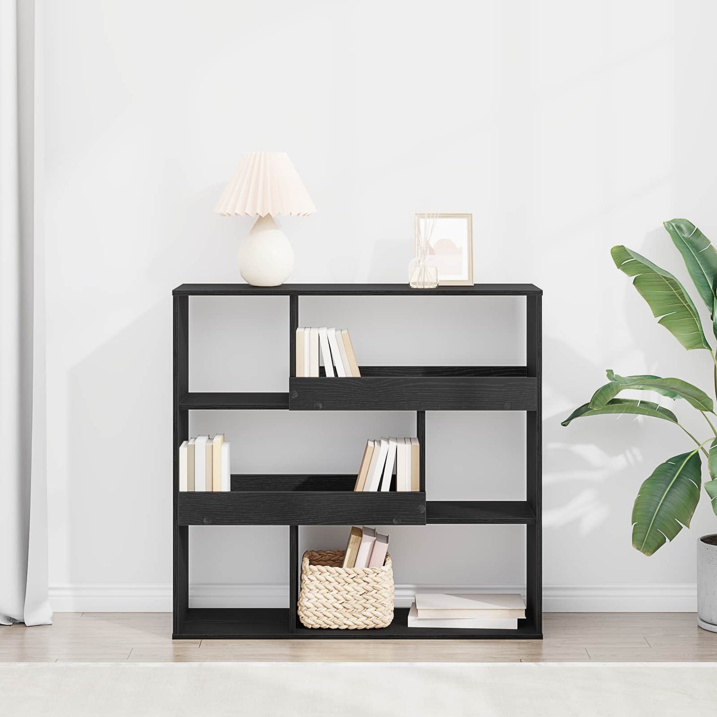 vidaXL Bücherregal Schwarz Eichen-Optik 100 x 33 x 94,5 cm