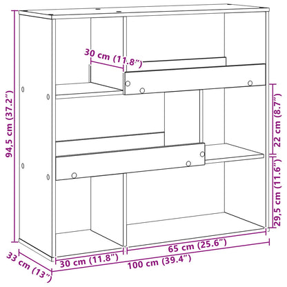 vidaXL Bücherregal Schwarz Eichen-Optik 100 x 33 x 94,5 cm