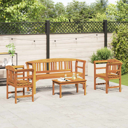 Gartenrosen-Lounge-Set 4 pcs Massivholz Akazie