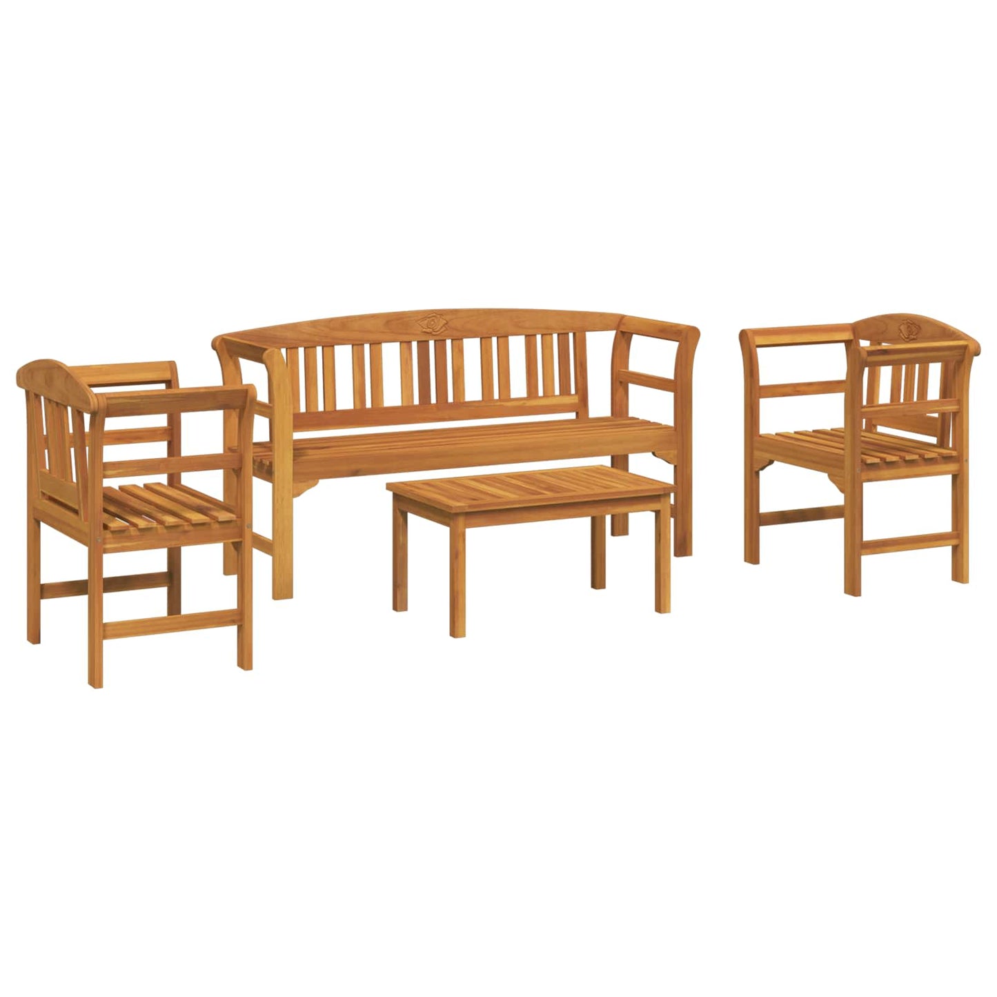 Gartenrosen-Lounge-Set 4 pcs Massivholz Akazie