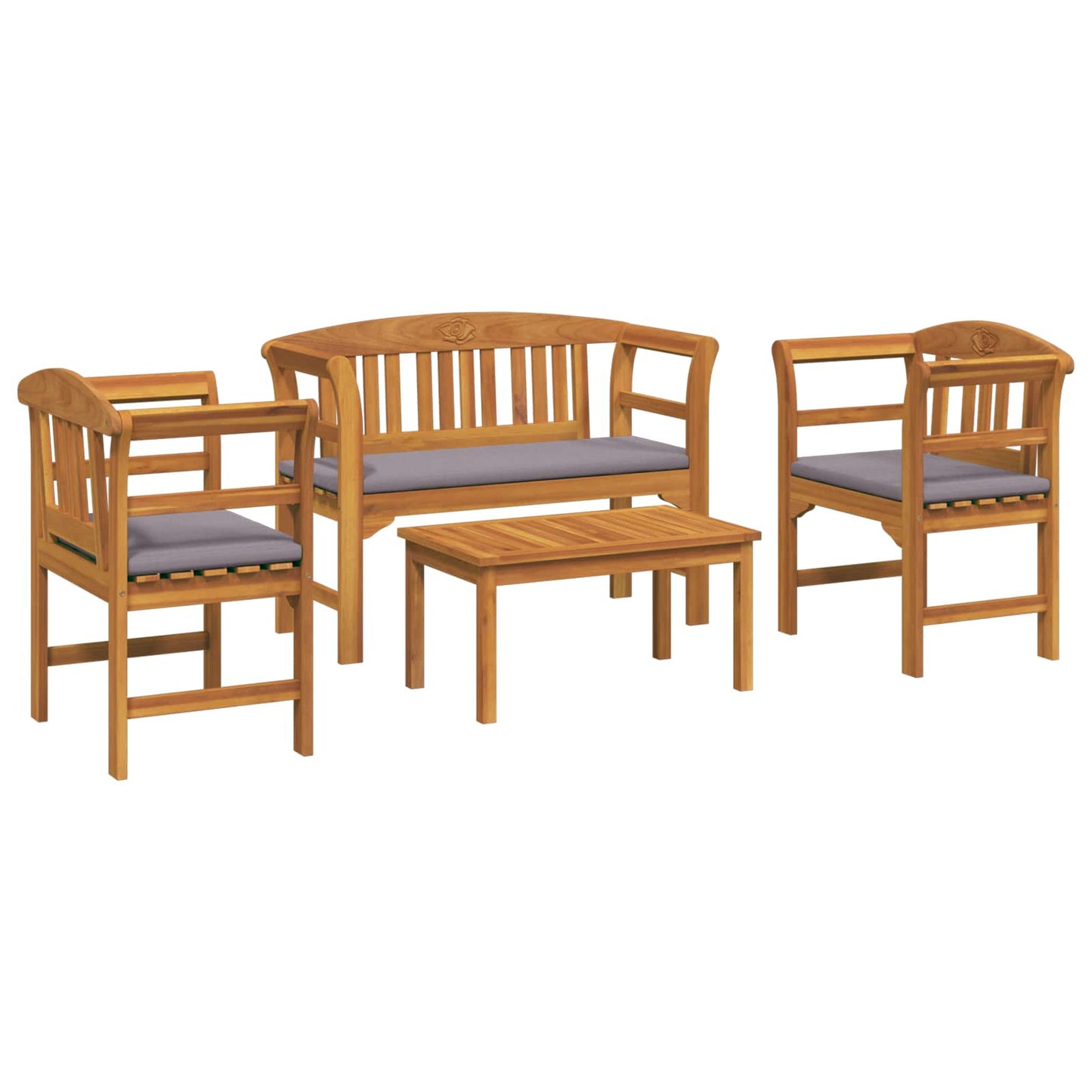 vidaXL Gartenrosen-Lounge-Set 4 pcs Natur Massivholz Akazie