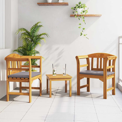 vidaXL Gartenrosen-Lounge-Set 3 pcs Natur Massivholz Akazie