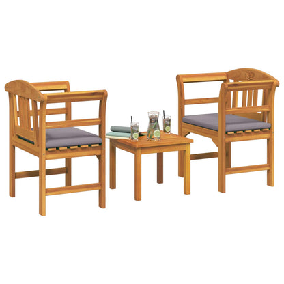 vidaXL Gartenrosen-Lounge-Set 3 pcs Natur Massivholz Akazie