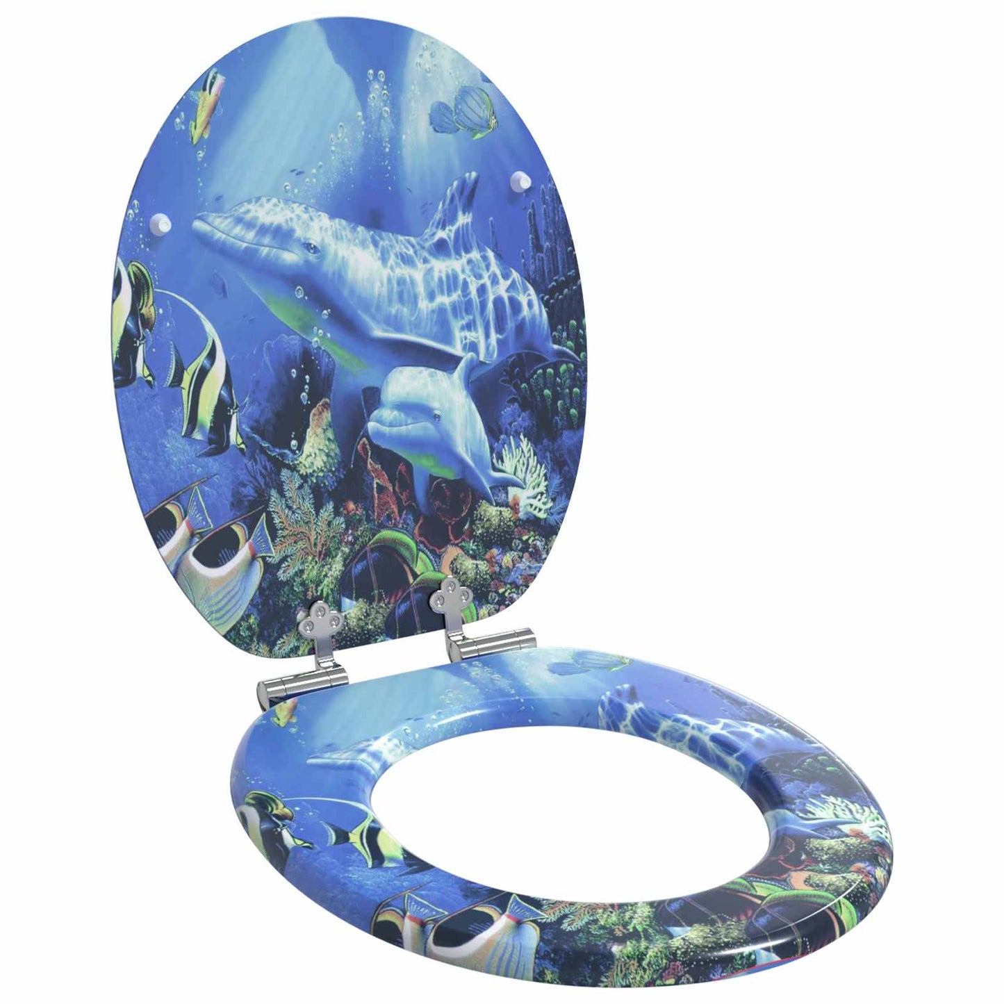 Soft-Close Toilettensitz Blau 44 x 38 cm MDF-Platte