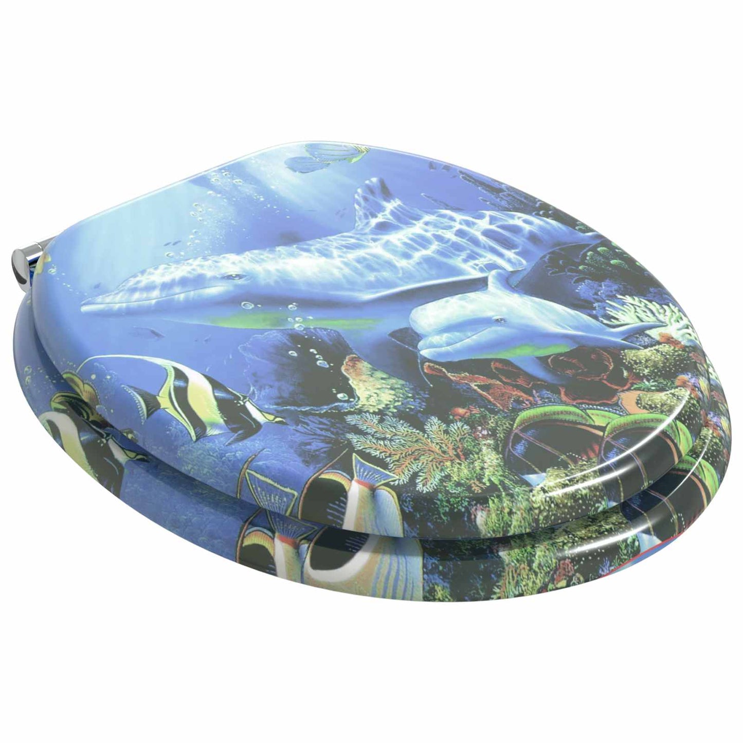 Soft-Close Toilettensitz Blau 44 x 38 cm MDF-Platte