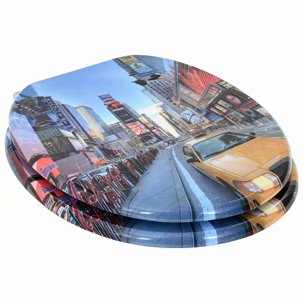 Soft-Close Toilettensitz Mehrfarbig 44 x 38 cm MDF-Platte