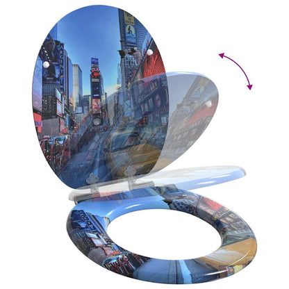 Soft-Close Toilettensitz Mehrfarbig 44 x 38 cm MDF-Platte