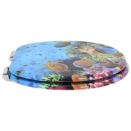 Soft-Close Toilettensitz Tiefes Meeresblau 44 x 38 cm