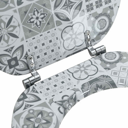 Soft-Close Toilettensitz Grau 44 x 38 cm MDF-Platte