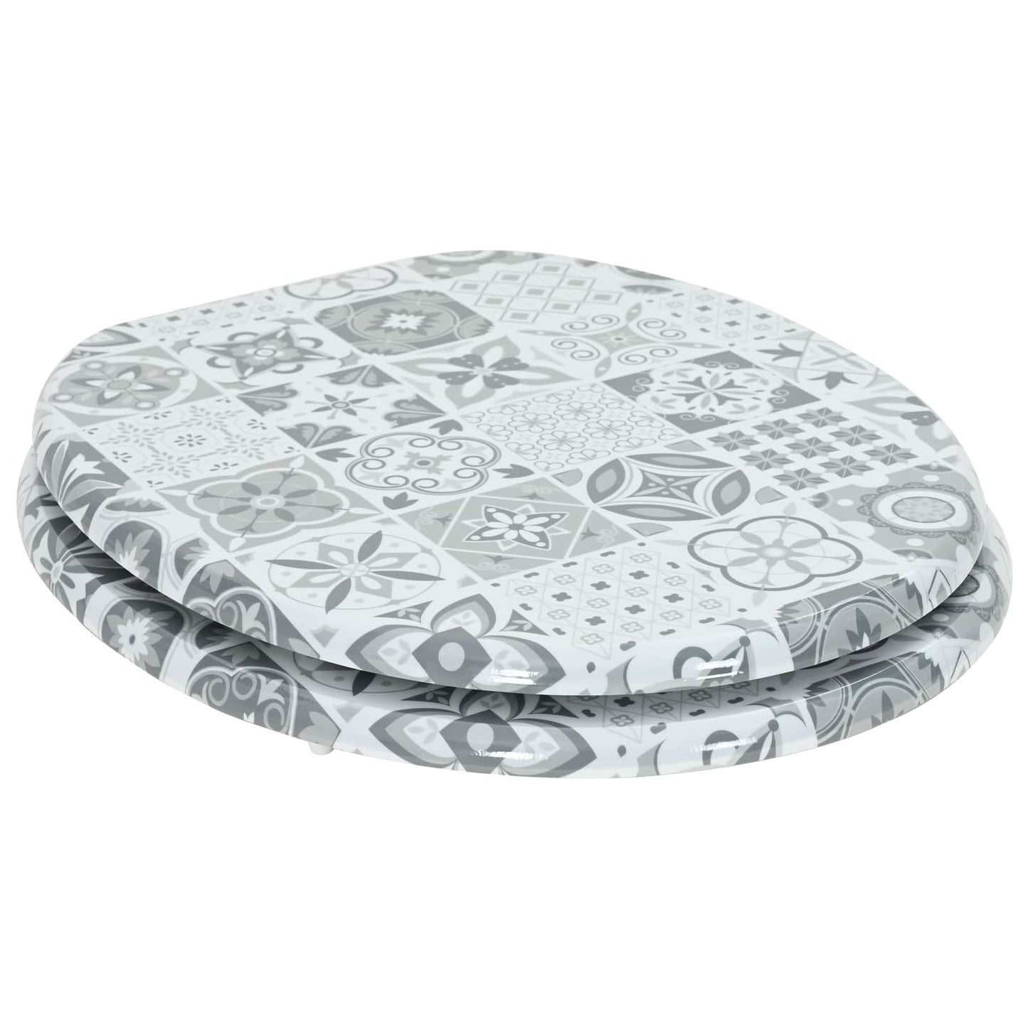 Soft-Close Toilettensitz Grau 44 x 38 cm MDF-Platte