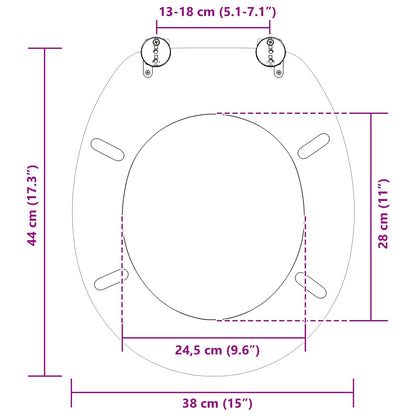 Soft-Close Toilettensitz Grau 44 x 38 cm MDF-Platte