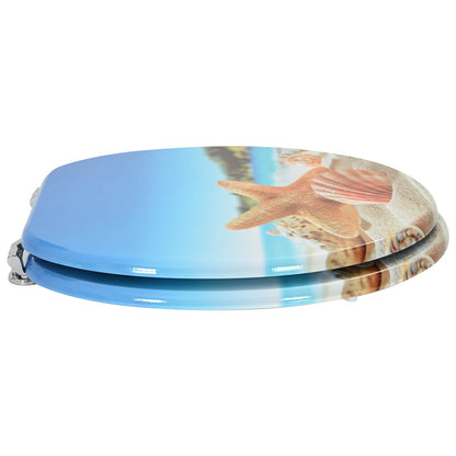 Soft-Close Toilettensitz Himmelblau 44 x 38 cm MDF-Platte