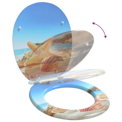 Soft-Close Toilettensitz Himmelblau 44 x 38 cm MDF-Platte