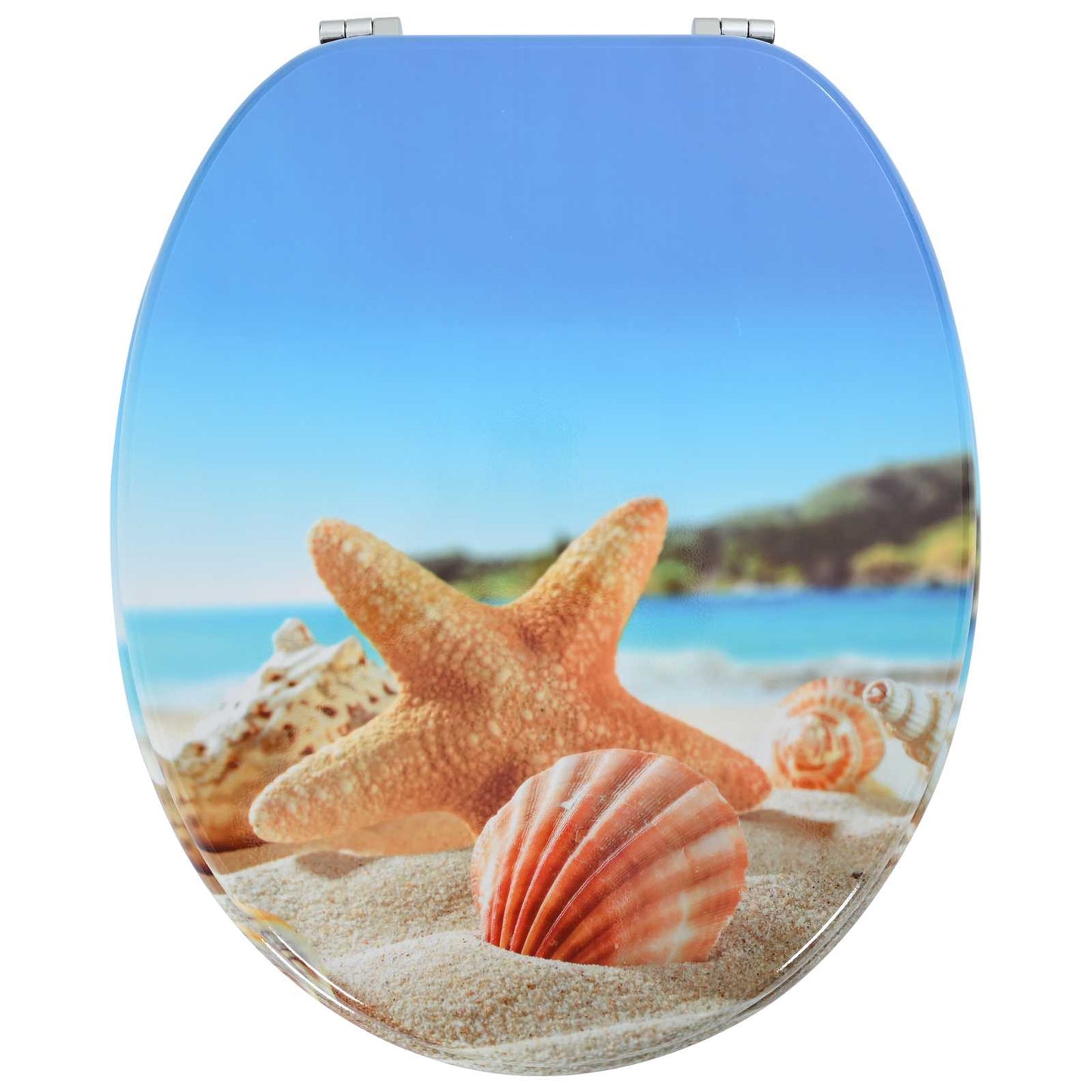 Soft-Close Toilettensitz Himmelblau 44 x 38 cm MDF-Platte