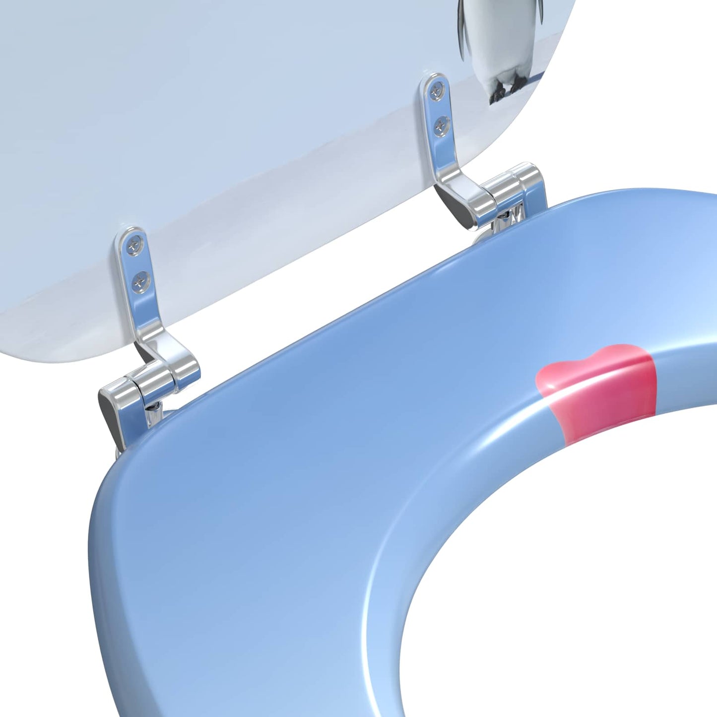 Soft-Close Toilettensitz Blau 44 x 38 cm MDF-Platte