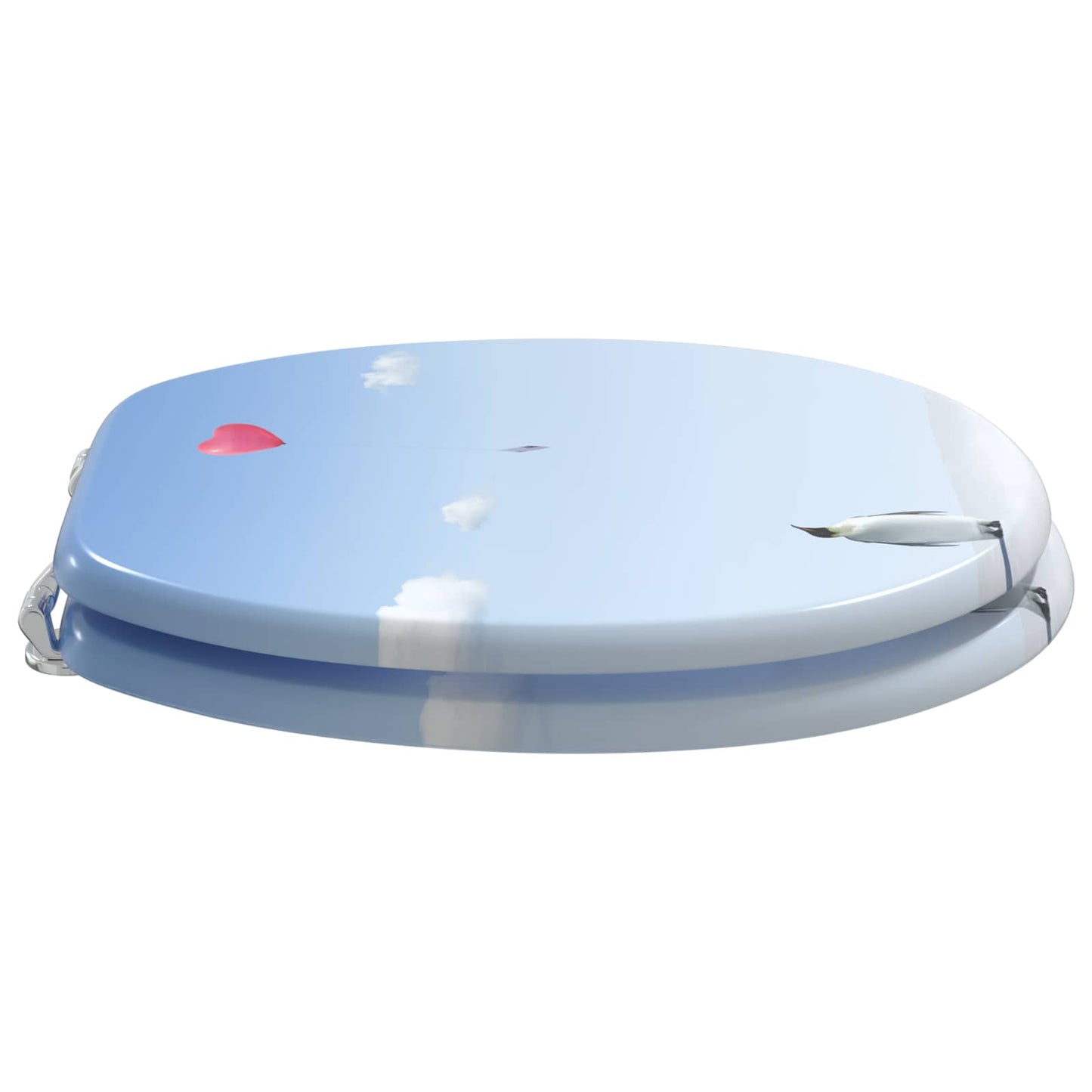 Soft-Close Toilettensitz Blau 44 x 38 cm MDF-Platte