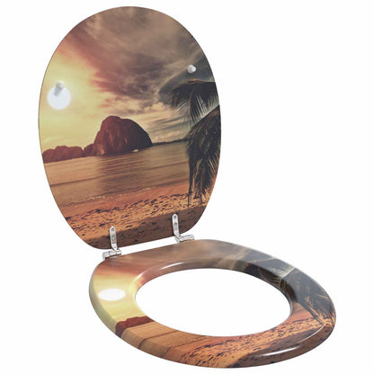 Soft-Close Toilettensitz Orange 44 x 38 cm MDF-Platte