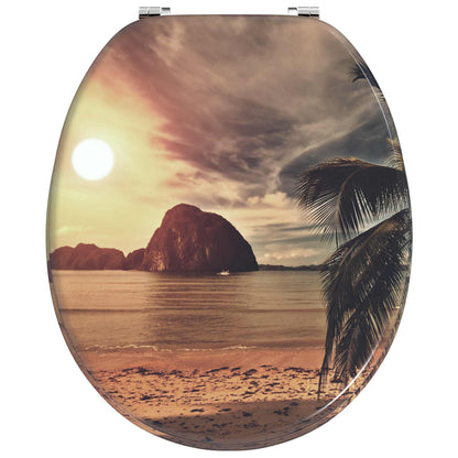 Soft-Close Toilettensitz Orange 44 x 38 cm MDF-Platte