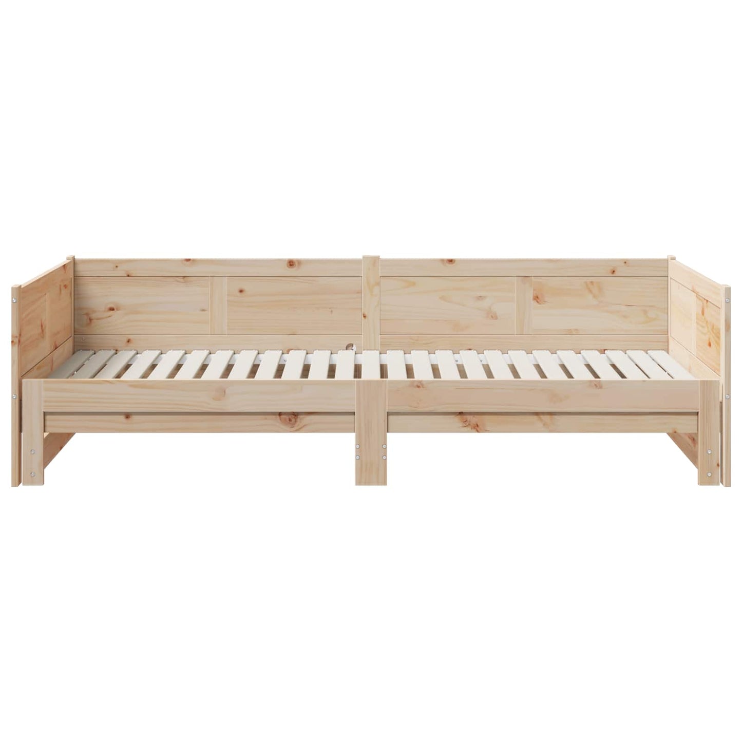 vidaXL Ausziehbares Tagesbett Natur 180 x 200 cm Massives Kiefernholz