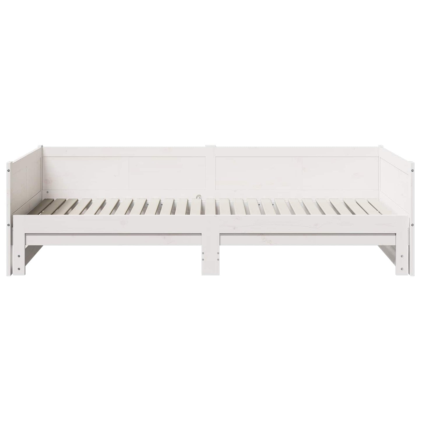 vidaXL Ausziehbares Tagesbett Weiß 180 x 200 cm Massives Kiefernholz