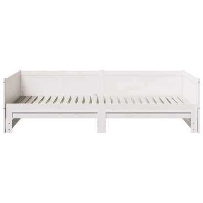 vidaXL Ausziehbares Tagesbett Weiß 180 x 200 cm Massives Kiefernholz