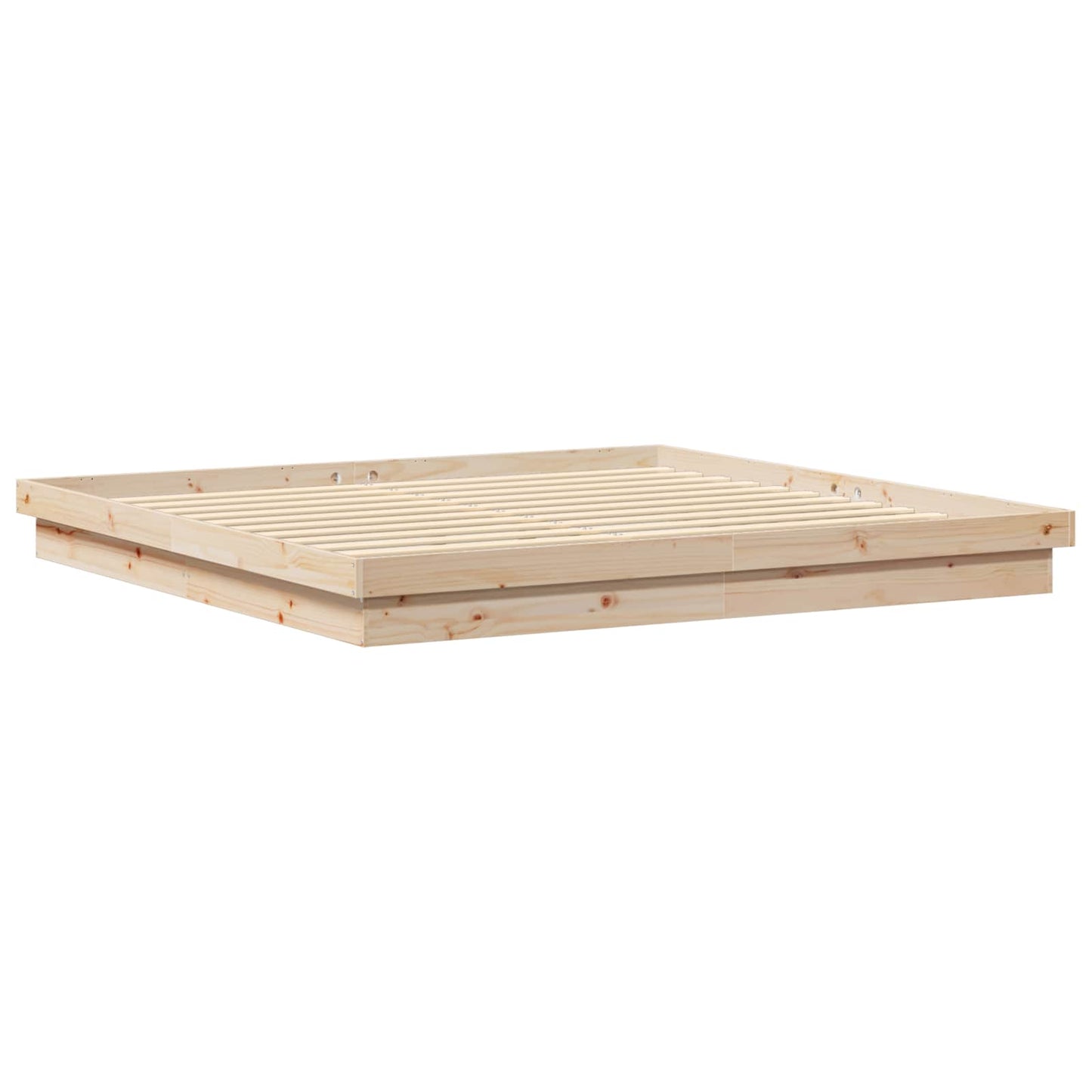 vidaXL Bettrahmen Natur 200 x 200 cm Massives Kiefernholz
