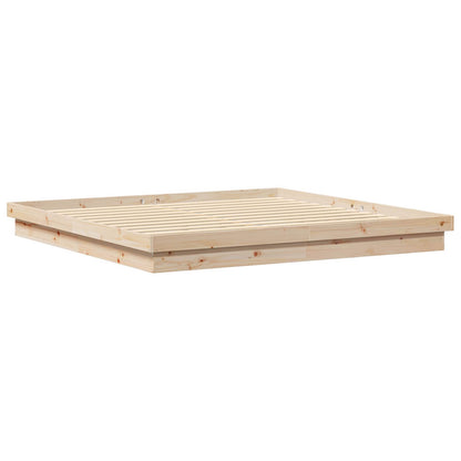 vidaXL Bettrahmen Natur 200 x 200 cm Massives Kiefernholz