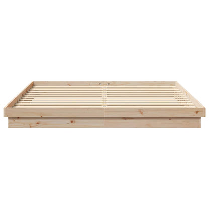 vidaXL Bettrahmen Natur 200 x 200 cm Massives Kiefernholz