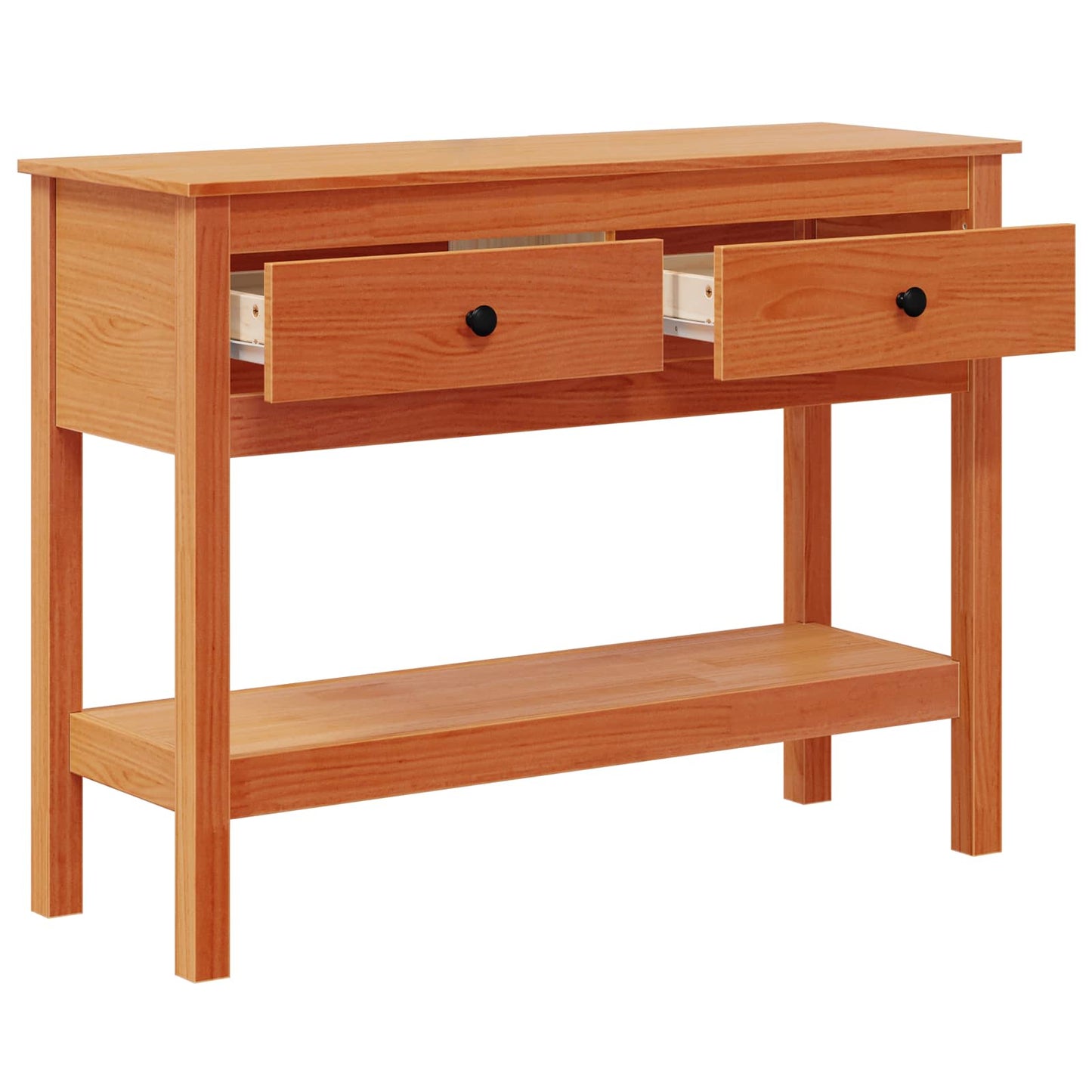 Konsolentisch Wachsbraun 100 x 35 x 75 cm Massives Kiefernholz