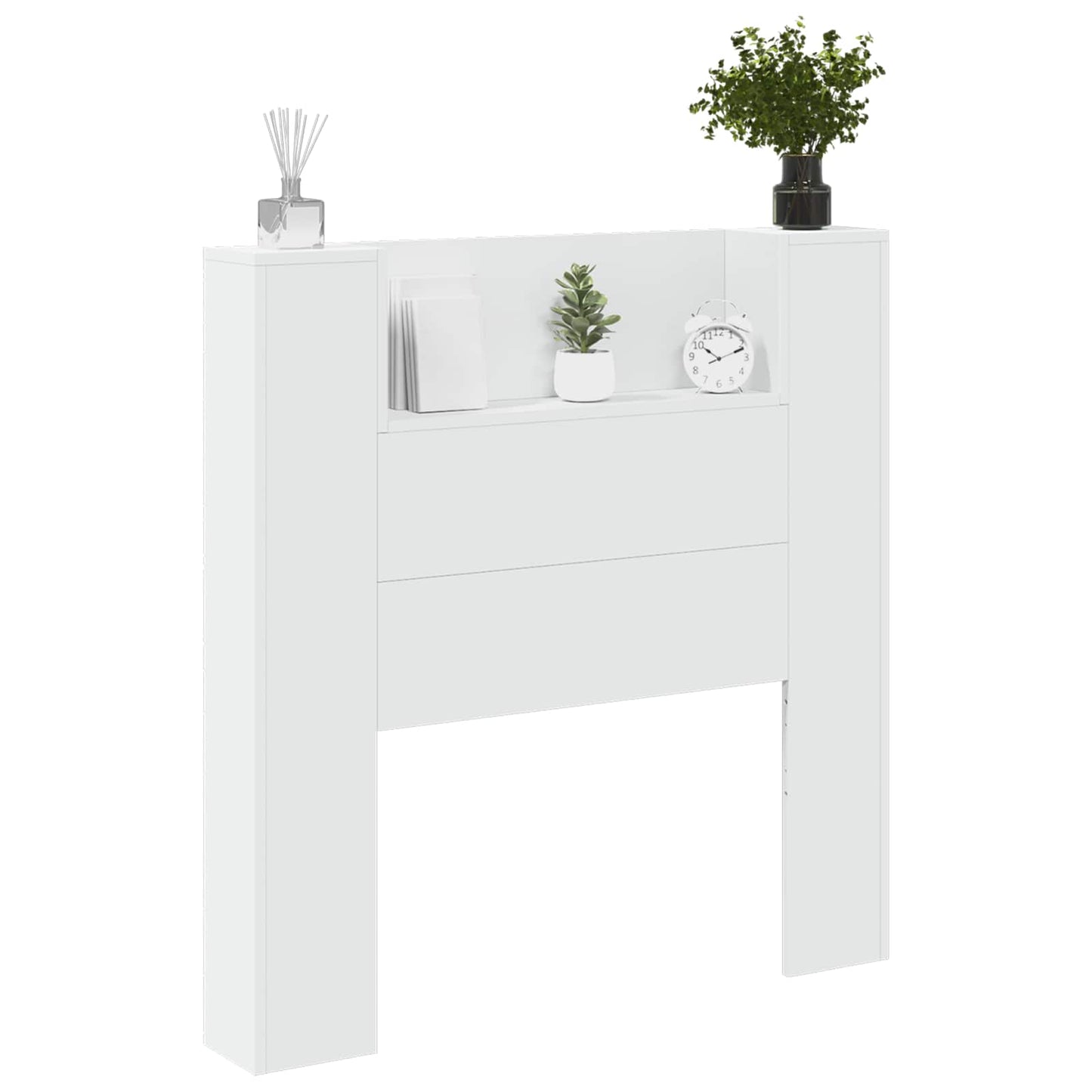 vidaXL Kopfteil mit Regal Weiß 100 x 16,5 x 103,5 cm Holzwerkstoff