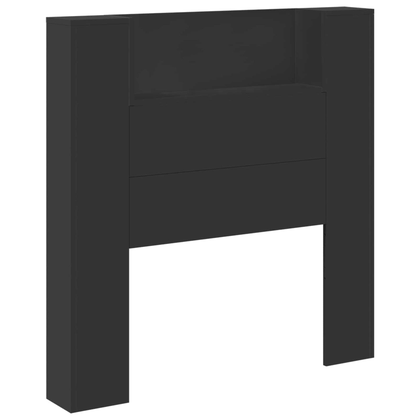 vidaXL Kopfteil mit Regal Schwarz 100 x 16,5 x 103,5 cm Holzwerkstoff