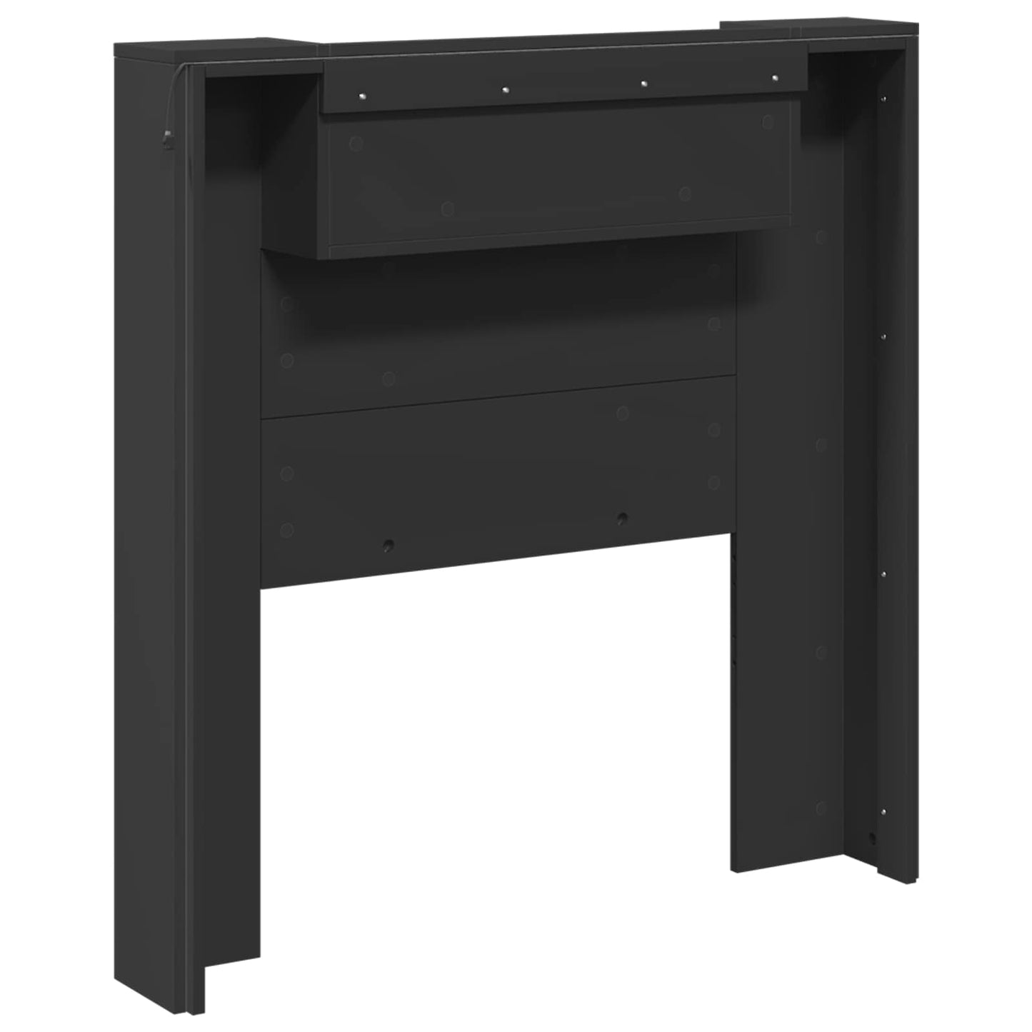 vidaXL Kopfteil mit Regal Schwarz 100 x 16,5 x 103,5 cm Holzwerkstoff