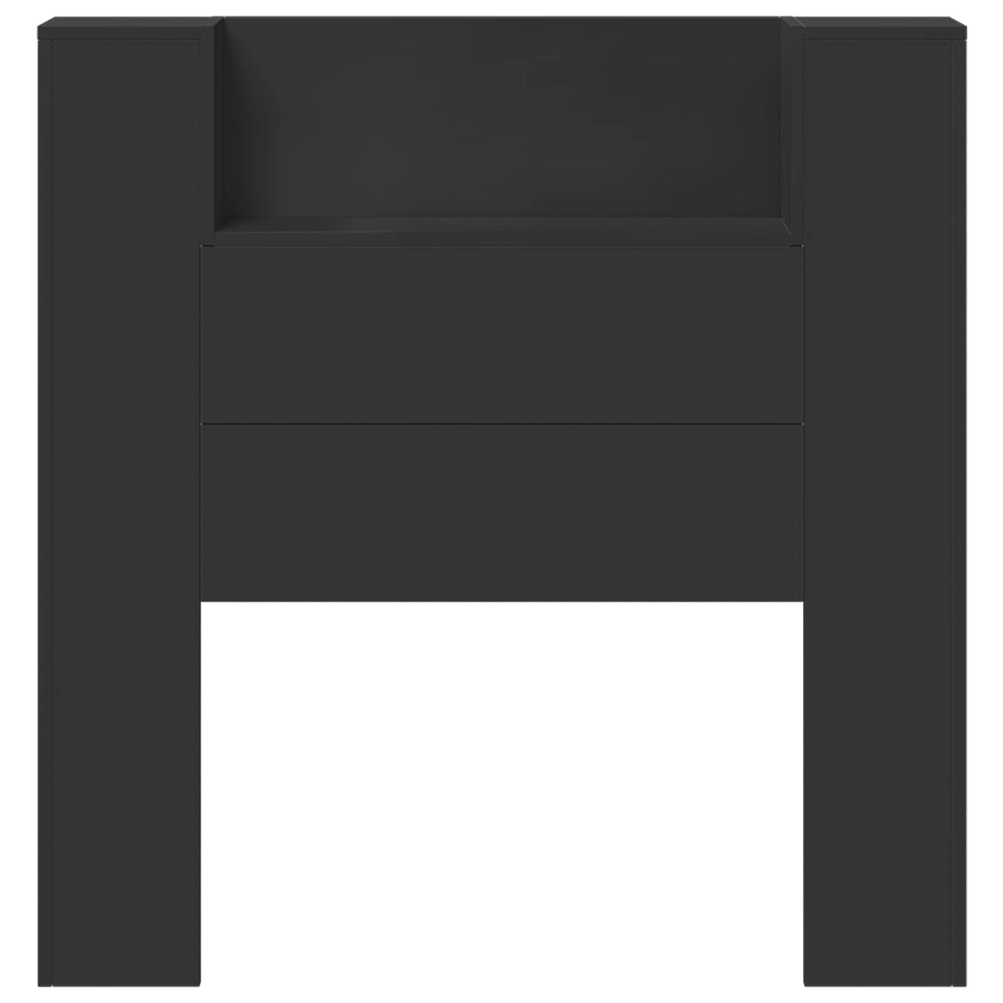 vidaXL Kopfteil mit Regal Schwarz 100 x 16,5 x 103,5 cm Holzwerkstoff