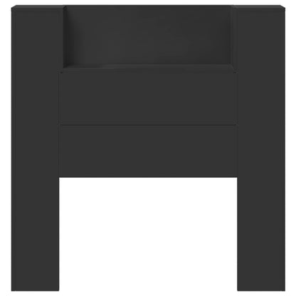 vidaXL Kopfteil mit Regal Schwarz 100 x 16,5 x 103,5 cm Holzwerkstoff