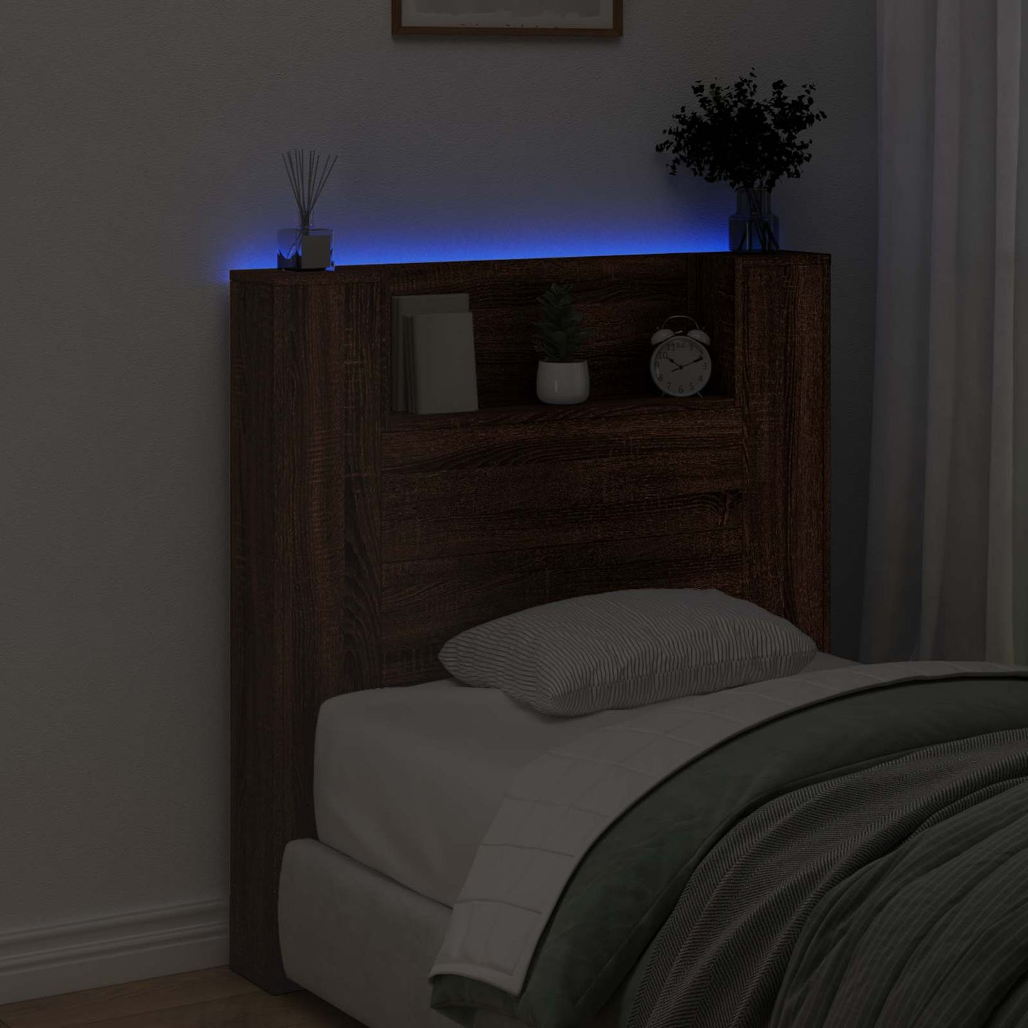 Kopfteil Braun Eichen-Optik 100 x 16,5 x 103,5 cm Holzwerkstoff