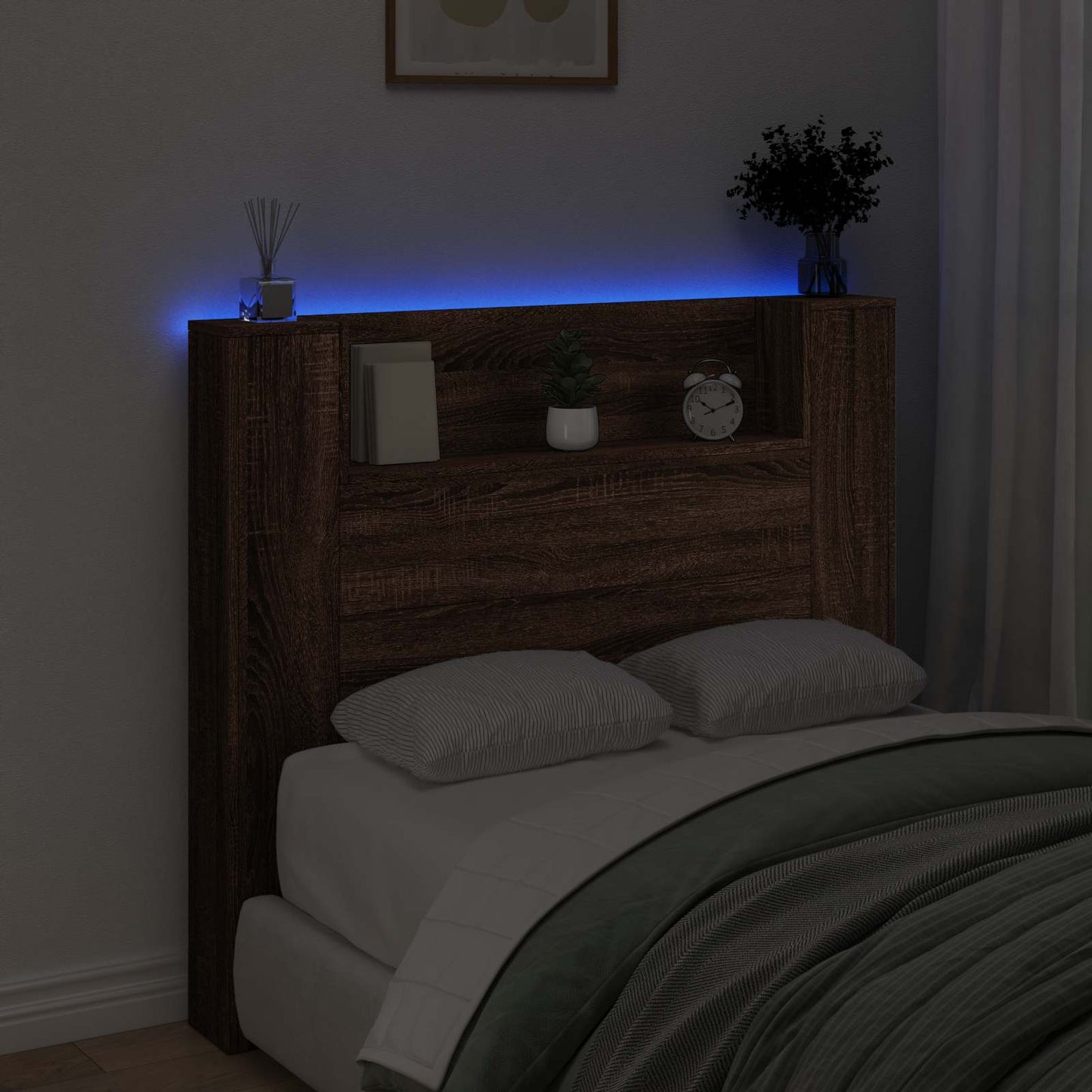 vidaXL Kopfteil Braun Eichen-Optik 120 x 16,5 x 103,5 cm Holzwerkstoff