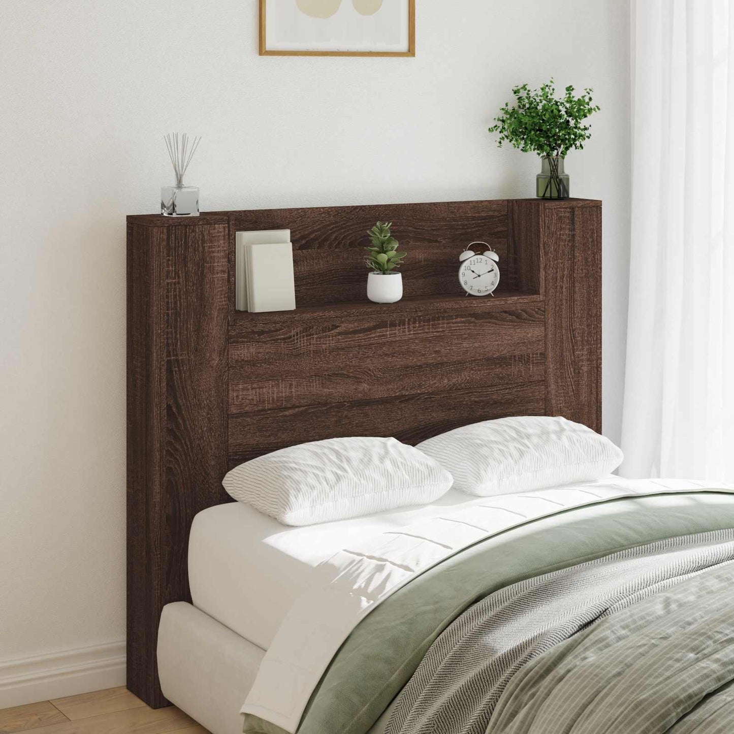 vidaXL Kopfteil Braun Eichen-Optik 120 x 16,5 x 103,5 cm Holzwerkstoff
