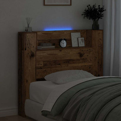 vidaXL Kopfteil mit Regal Altholz 120 x 15 x 103,5 cm Holzwerkstoff
